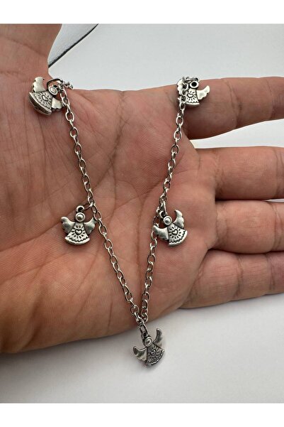 Herşey Nota 5-Piece Angel Motif Embroidered Women's Necklace – with 60 cm Cha...