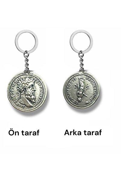 Herşey Nota Breloc cu monede romane cu figurile lui Marcus Aurelius și Cezar ...