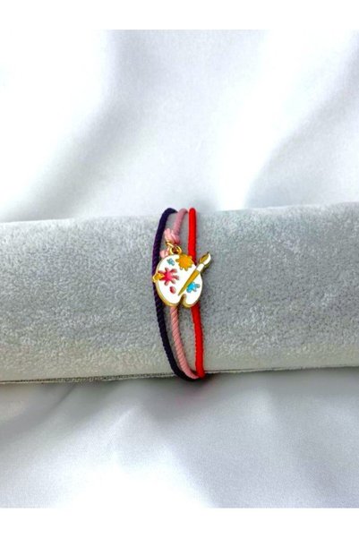 Herşey Nota Colorful Enamel Painting Palette Bracelet Three Colors Drawstring...