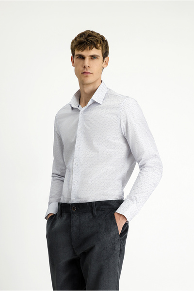 Kiğılı Long Sleeve Slim Fit Slim Fit Classic Striped Cotton Shirt