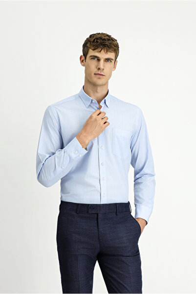 Kiğılı Long Sleeve Regular Fit Plaid Cotton Easy-Iron Shirt