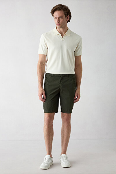 Kiğılı Regular Fit Standard Cut Striped Bermuda Shorts with Elastic Waist and...
