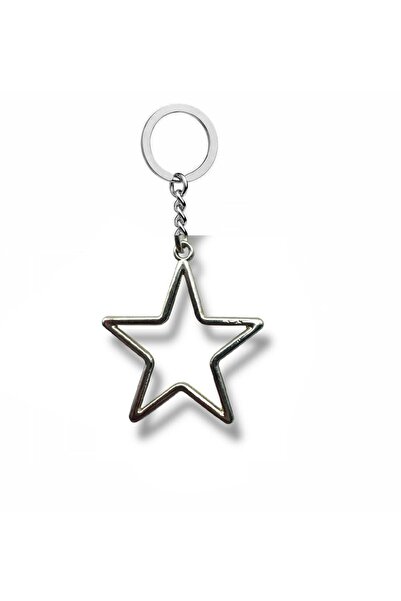 Herşey Nota Silver Star Figured Unisex Keychain – Elegant, Sparkling and Mean...