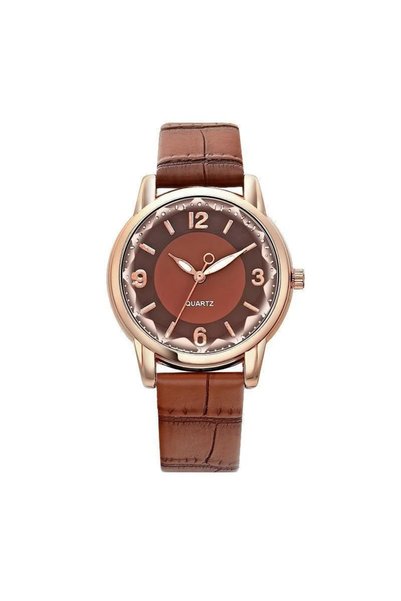 Choice 2 Leather Strap Ladies Watch Polygon Glass Luxury Women Clocks Dial Qu...