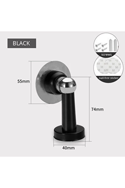 Choice1 Black KAK Stainless Steel Magnetic Doorstop Non-Punch Wind-Proof Door...