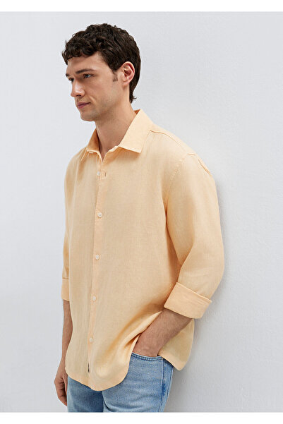 Mavi Cămașă portocalie din in, croială normală 0211957-71157