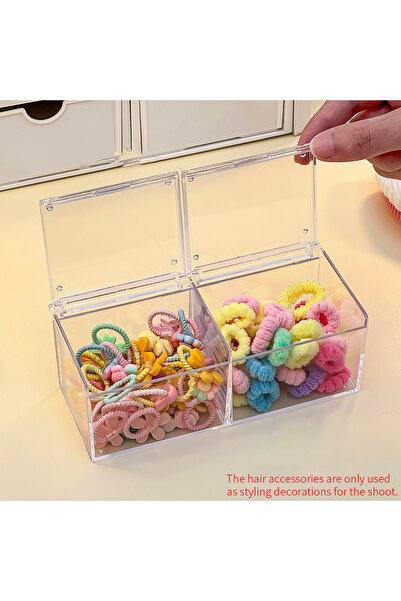 Choice 1032 1pc Two-tier hair accessory storage box, compartmentalized acryli...