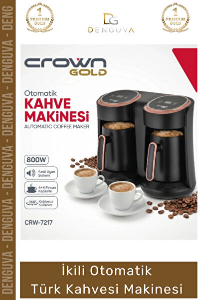 Denguva #KahveMakinesi Crown Közde Pişirme Köpüklü Tasarım Şık 800W Siyah Gol...