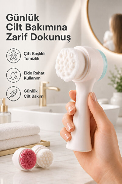 MUJGAN 2'li Cilt Bakım Seti Beyaz Silikon Maske Sürme Fırçası + Cilt Temizlem...