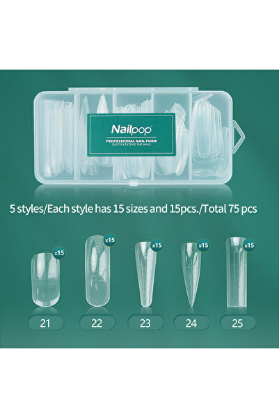 Choice JMT03-Clear 75 Nailpop Colourful Clear Nail Dual Form Set Embedded Des...