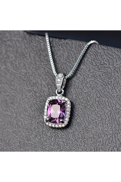 Choice XL822 Huitan Geometric Cubic Zirconia Pendant Necklace for Women Luxur...