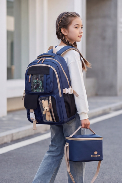 Liarca 1395 3-Piece Orthopedic Multi-Eye Waterproof Children's School Backpac...