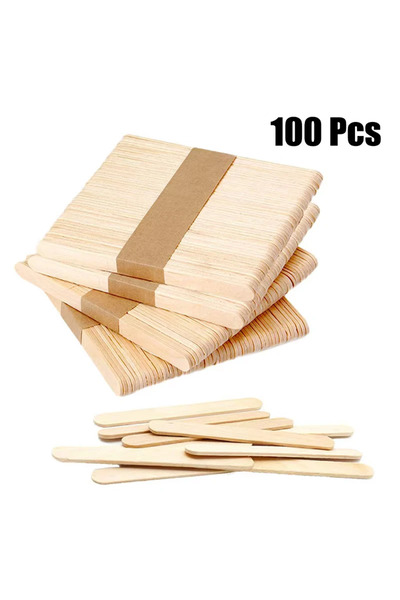 Choice 100psc 100pcs Natural Wooden Ice Cream Popsicle Sticks Wood Stick Ice ...