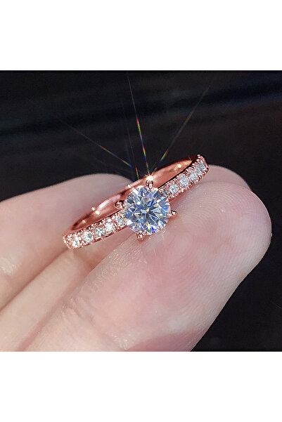 Choice13 7 F748 Huitan Classic 4 Claws Design Round Zirconia Women Wedding En...