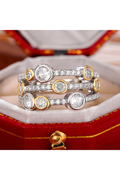 Choice 10 F1776 Huitan Vintage Two Tone Lady's Rings Anniversary Party Daily ...