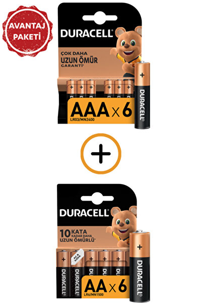 Duracell 6'lı Alkalin AA ve AAA Avantaj Paketi