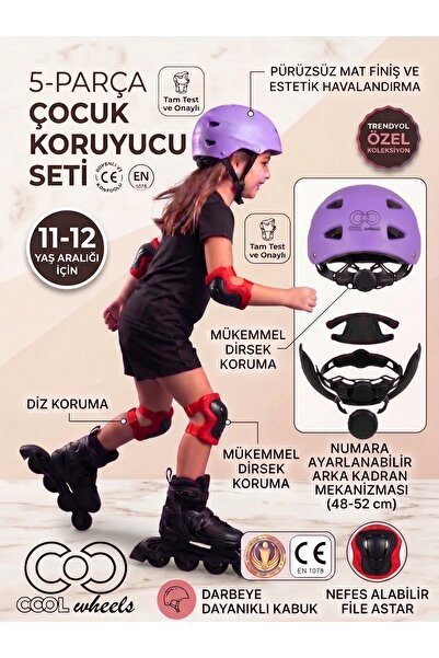 tosbai Adjustable Child Helmet 8-15 Years Old Sports Protective Helmet Knee P...