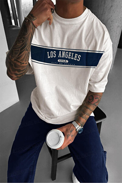 Millionaire Erkek Ekru Beyaz City Of Angels Oversize Fit Bol Geniş Kalıp Sala...