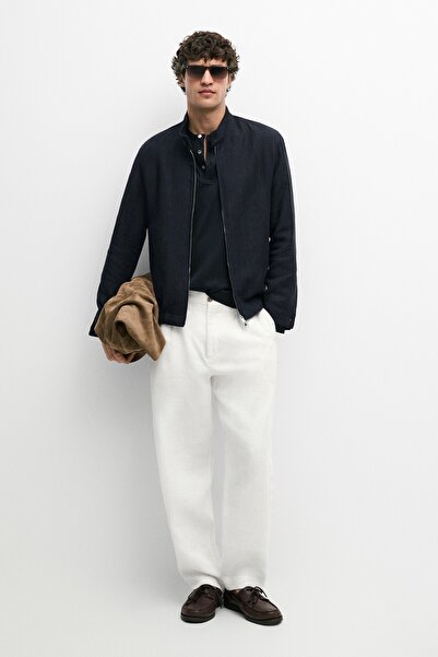 Massimo Dutti %100 keten bant yaka ceket