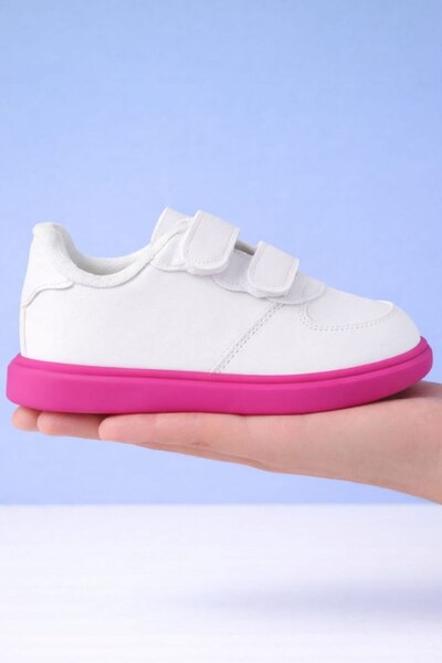 archiepet λευκή ροζ σόλα, επίπεδα αθλητικά παπούτσια για κορίτσια