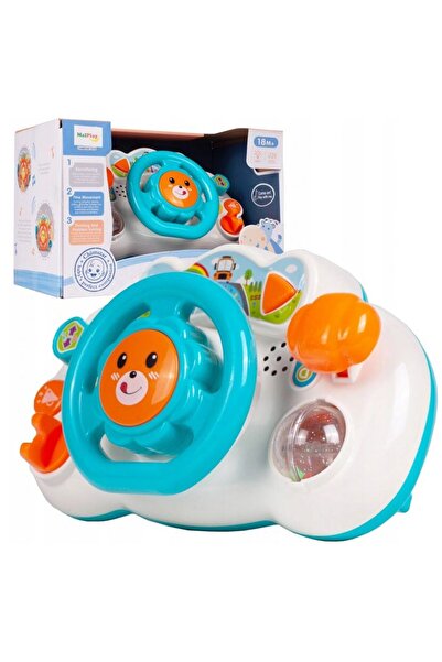 MalPlay Volan interactiv pentru copii Blue, cu sunete si lumini, dimensiune 2...