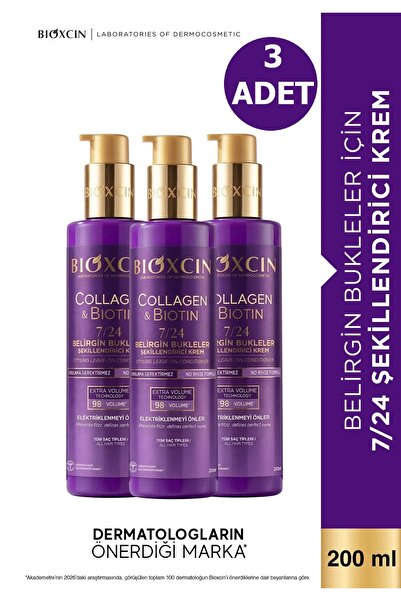 Bioxcin Collagen & Biotin 7/24 Şekillendirici Krem 200 ml - 3 ADET