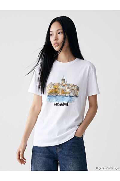 LC Waikiki Esvab • Modern & Distinctive Zero Roba Yaka Istanbul Printed Women...