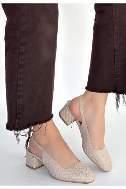 HWNLİFE Dier Bej Volume Heeled Shoes