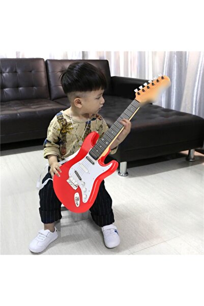 FELİTE Elektronik Rock Gitar Oyuncak 66 Cm Telli Tuşlu Sesli Işıklı PİLLER DA...