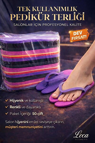 Empressco Tek Kullanımlık Pedikür Terliği, 50 Çift, Temiz ve Konforlu Kullanım