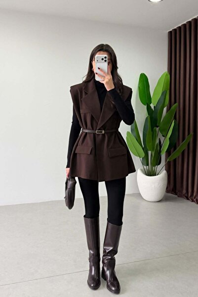 Lavanta Tekstil Γιλέκο με επένδυση και ζώνη