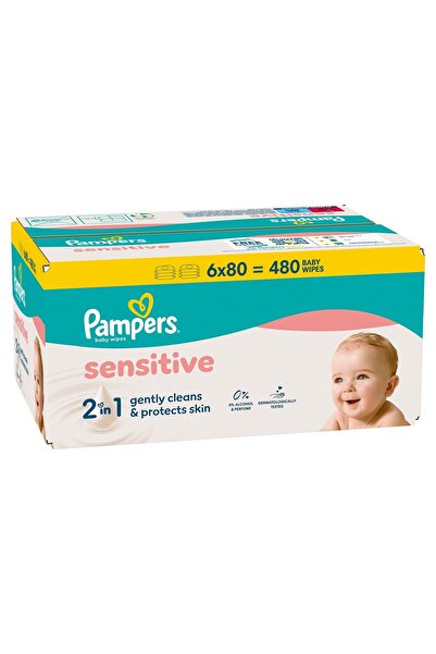 Pampers Sensitive,servetele umede,pentru copii,6 pachete,480 buc