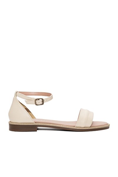 UrbanShoes Sandale cu talpă joasă damă din piele naturală - 1108 Bej Box