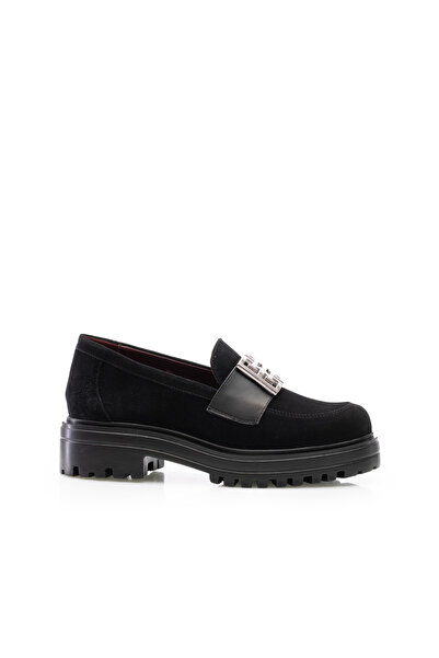 UrbanShoes Pantofi casual damă din piele naturală, Leofex - 024 Negru Velur