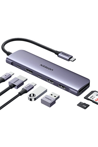 Ugreen Stație de andocare CM195 (15214) - Type-C la 2x USB, 1x Type-C 5Gbps, ...