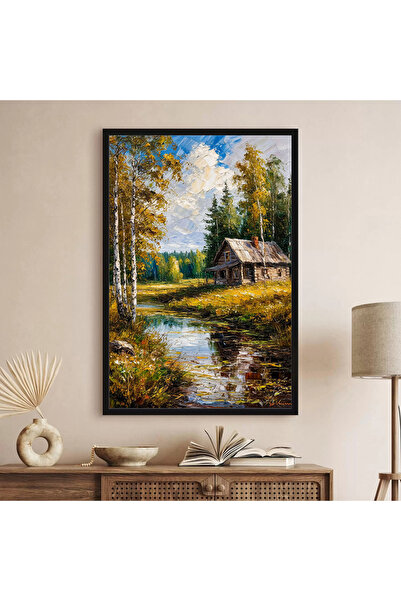VIZIO Refugiul din Pădure, tablou peisaj inramat living, dormitor, birou sau ...