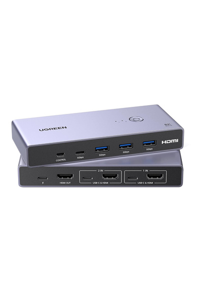 Ugreen Comutator KVM CM692 (25961) - 2x HDMI, 2x USB-C, 1x Mini USB la HDMI 8...