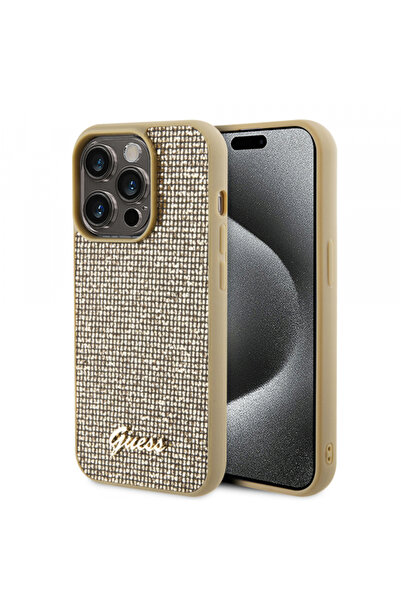 Stef's Cat Θήκη για Apple iPhone 15 Pro Max, Guess, Disco Metal Script, Χρυσή