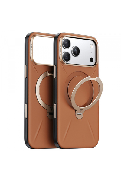 Stef's Cat Husa MagSafe pentru Apple iPhone 17 Pro, Torras, QPRO Leather, Maro,