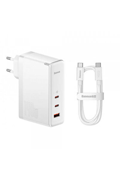 Baseus Incarcator Retea Cu Cablu USB-C GaN5 Pro, 140W, 5A, 1 x USB-A - 2 x US...