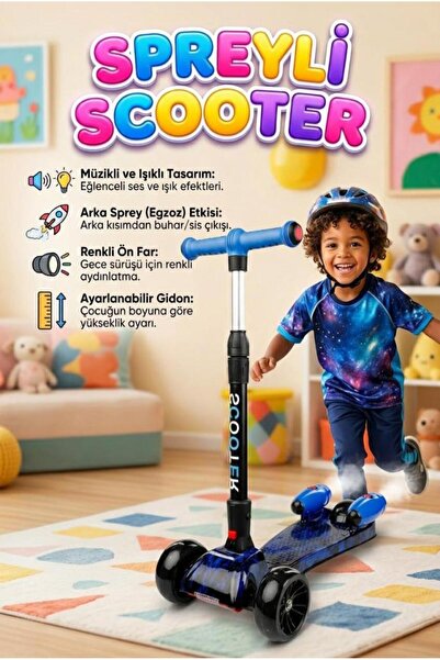 Tıfıl Toys Işıklı Sesli Duman Atan 100 kg Taşıma Kapasiteli Desenli Büyük Boy...