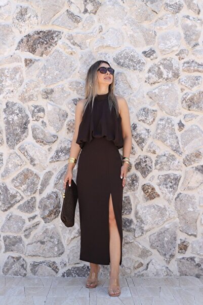 bytugcekaya Rochie maro tip halter cu balon