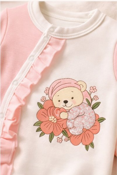 Bamoola 100% Cotton Premium 2-Piece Baby Romper Set (Romper + Bandana)