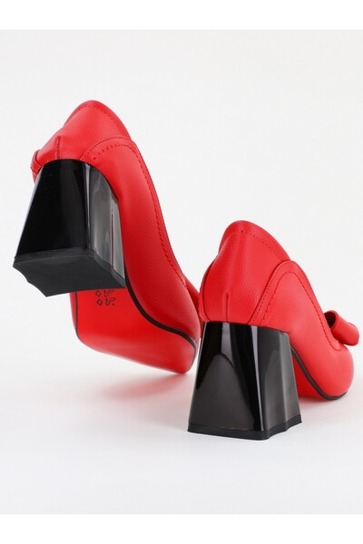 Nicoletta Pantofi Damă cu Toc din Piele Ecologică cu fundiță rosu mat (BS2000D2401599)