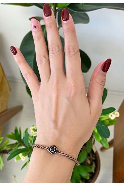 Vintage Takıhane Antik Bakır Kaplama Vintage Otantik Bohem Burgu Model Mavi T...