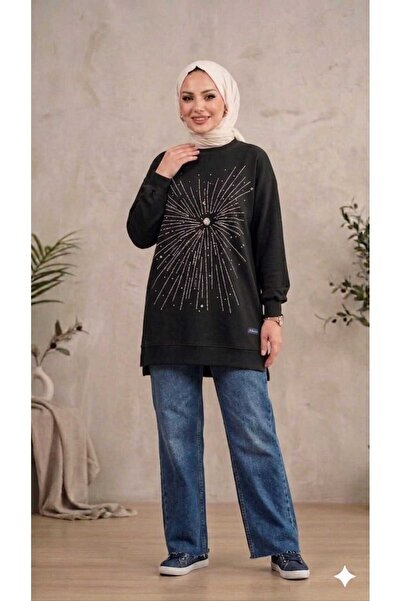 PEKA Γυναικείο πέτρινο αστραφτερό χιτζάμπ τουνίκ, άνετο ύφασμα μοντάλ