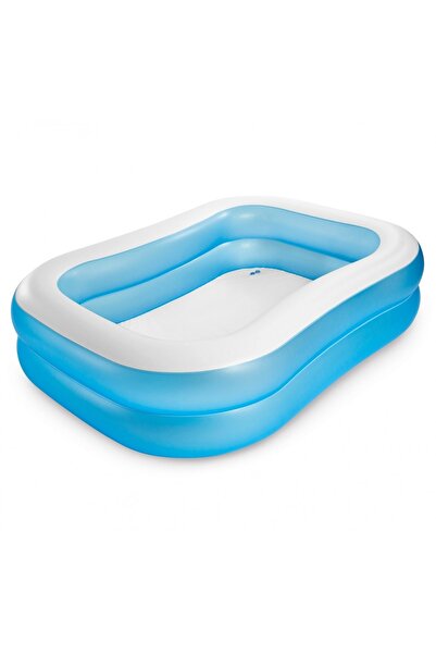 E-ANAMAG Ορθογώνια φουσκωτή πισίνα, 200 x 120 x 40 εκ., 2 στεφάνια, μπλε