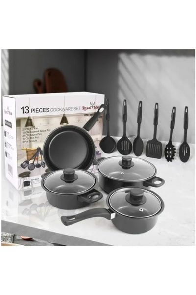 E-ANAMAG Σετ κατσαρολών και μαγειρικών σκευών, 13 τεμάχια