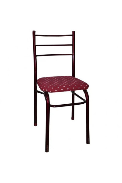 E-ANAMAG Κόκκινη/Μπορντό Μεταλλική Καρέκλα με Επενδυμένο Κάθισμα