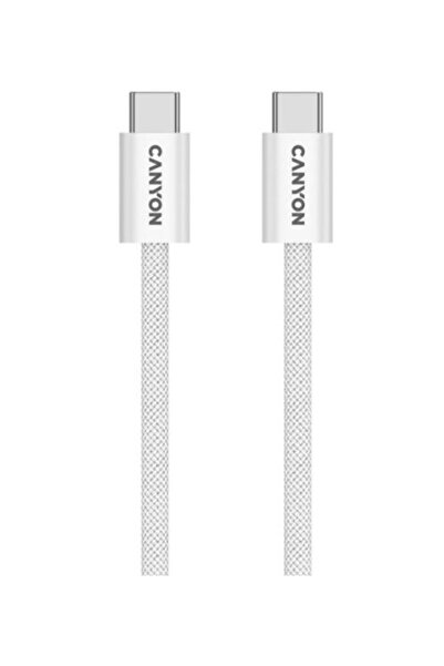 CANYON Cablu de date OnWire 60MG, USB-C - USB-C, 1 m (Alb)